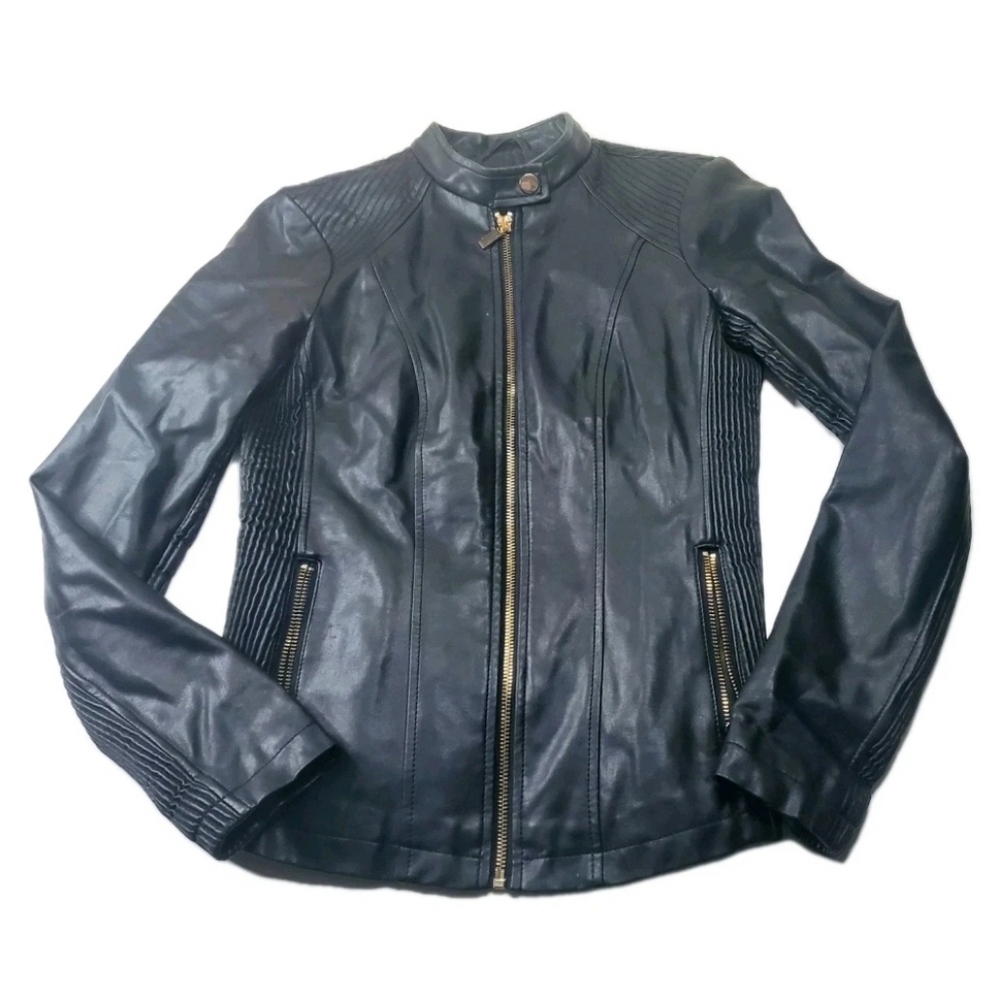 GBG Los Angeles Moto Jacket Womens XS Black Full Zip Biker Zipper Pockets